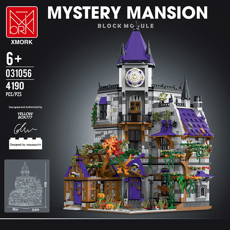 4190PCS Creative Building Block City Street View LED Mystery Construction Model Haunted House Bricks DIY Children's Toys Gift