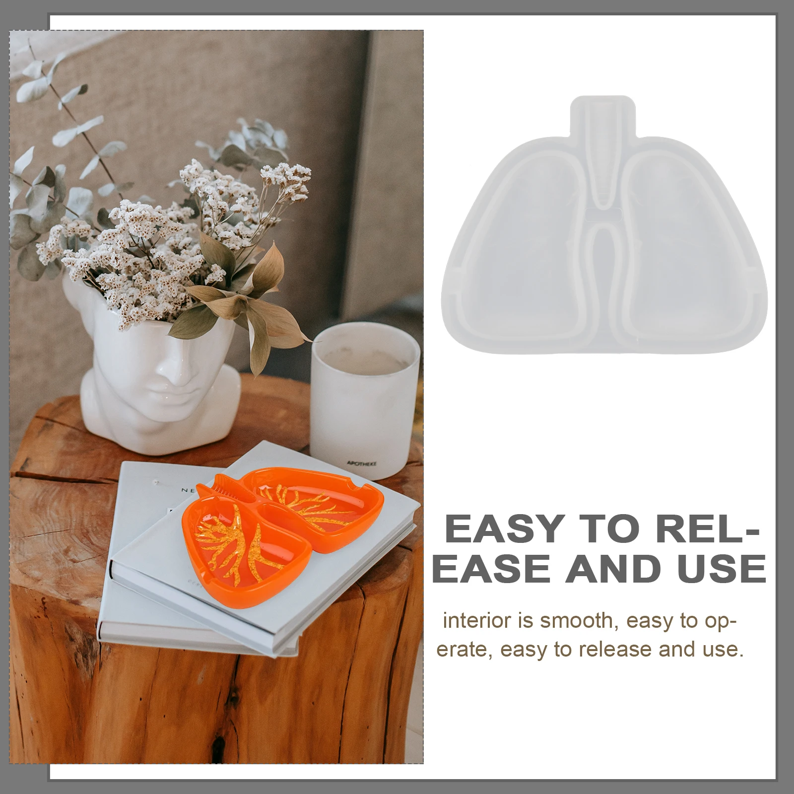 

Silicone Ashtray Mold Lung Shaped Ash Holder Casting Tool Diy Epoxy Resin Crafts Making Kit Handmade Smoke Diy Molding Tool