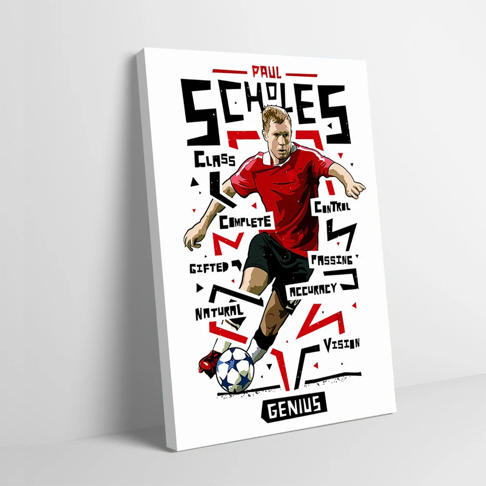 Paul Scholes Soccer Graphic Art Poster Customizable Printed Canvas Painting for Pictures Wall Art Interior Decoration Home Decor