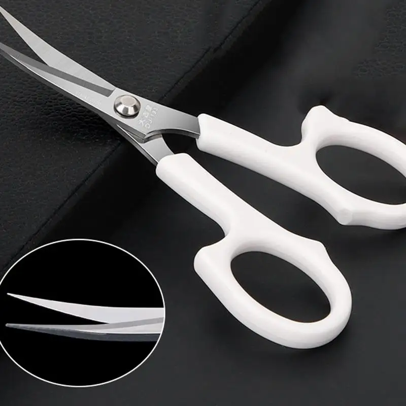 1pc White Sewing Scissors Multi-Purpose Sharp Stainless Steel Scissors For Office Home School Sewing Fabric Craft Supplies