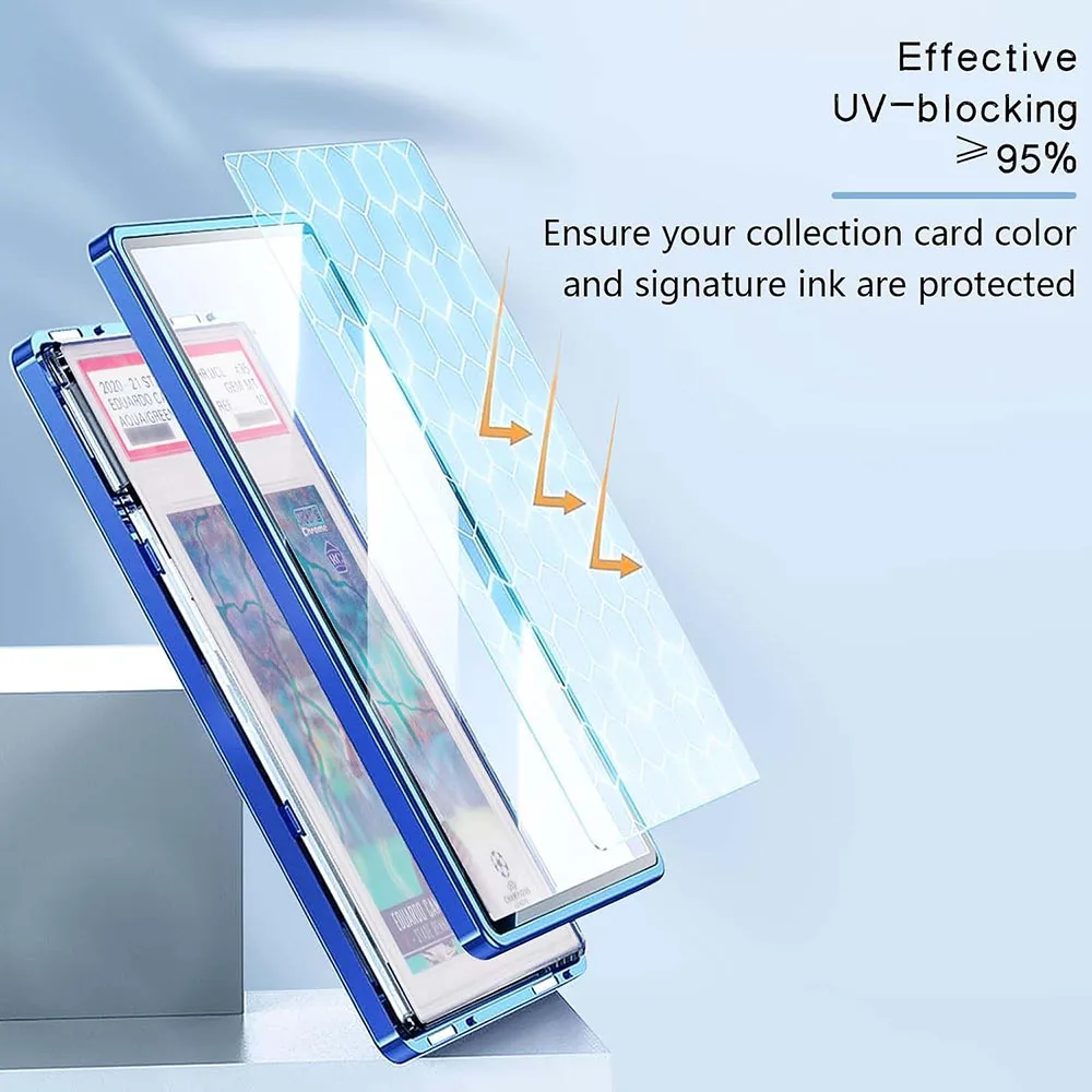 4PCS 35PT Aluminum Alloy Magnetic Cards Case for PSA/CGC,95% UV Scratch Anti-fall Sports Trading Game Anime Card Protector Case