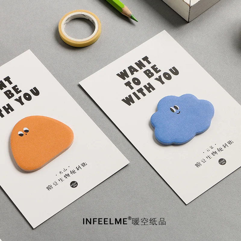 Jelly Bean Biological Series, Creative Cartoon Can Be Torn, Leave A Message, and Post 6 Styles N Times. Sticky Tabs Memo Pad