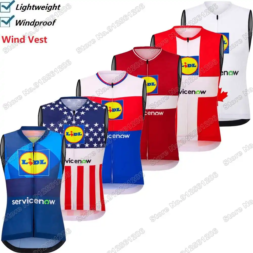 Chaleco de ciclismo cortavientos Equipo Lidl 2026,Chaleco cortavientos Tour Italia-España-Francia,Maillot de ciclismo sin mangas para hombre,Cortavientos para bicicleta,Ropa de MTB
