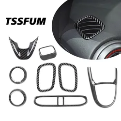 Car Interior ABS Carbon Fiber Sticker Control Gear Shift Panel Cover for Hyundai i10 N line 2019 2020 2021 2022 2023 2024 2025