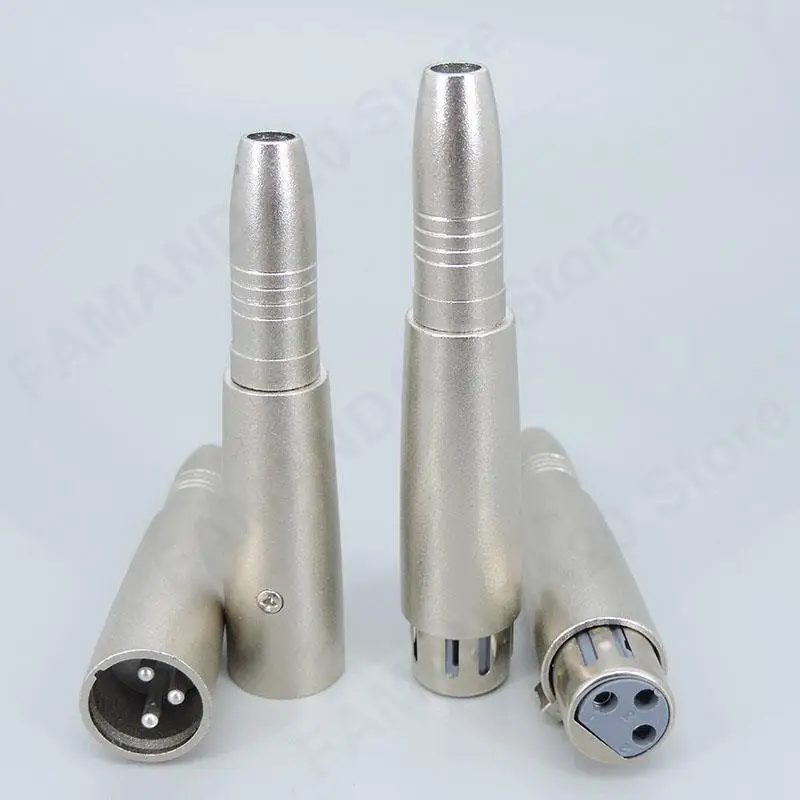 3 Pin XLR Male female Plug to metal microphone 6.35mm 6.5mm Mono Female Jack connector to 1/4 Inch Audio Cable Adapter 1/3pcs m