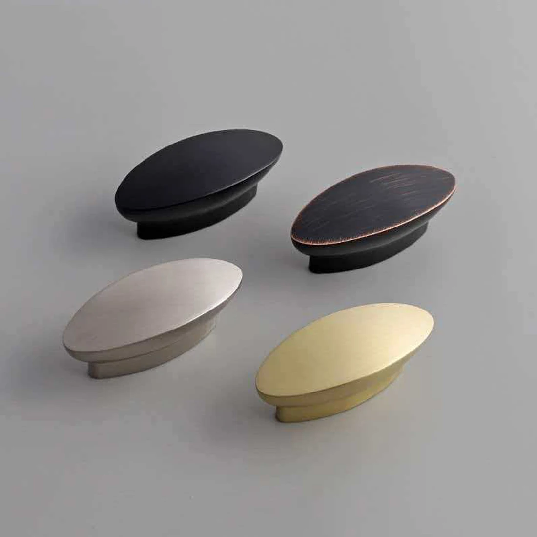 Zinc Alloy Solid Kitchen Handle High-end Oval Wardrobe Shoe Cabinet Handle Door Pulls Drawer Knob Furniture Hardware Accessories