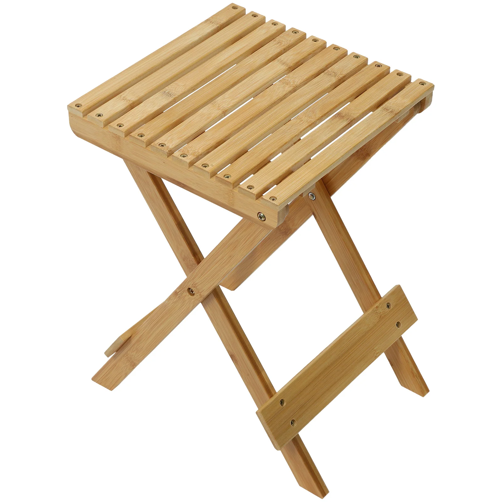 Portable Bamboo Folding Foot Lightweight Nonslip Low Stool For Home Shoe Changing Bench Small Step Stool For Bathroom Kitchen