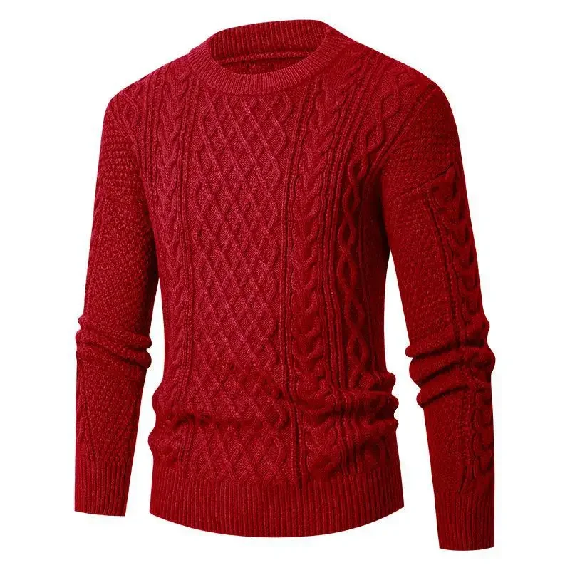 Brand Men's Pullover Sweater 2023 New Men's Solid Round Neck Pullover Sweater Casual Knit Sweater Coat TMT145