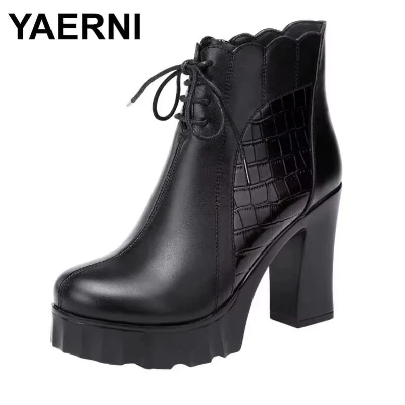 

2025 г., британские ботинки на платформе с толстой подошвой 10 см, маленький размер 32–43, кожаная обувь, зимние ботильоны на высоком каблуке, модель офиса