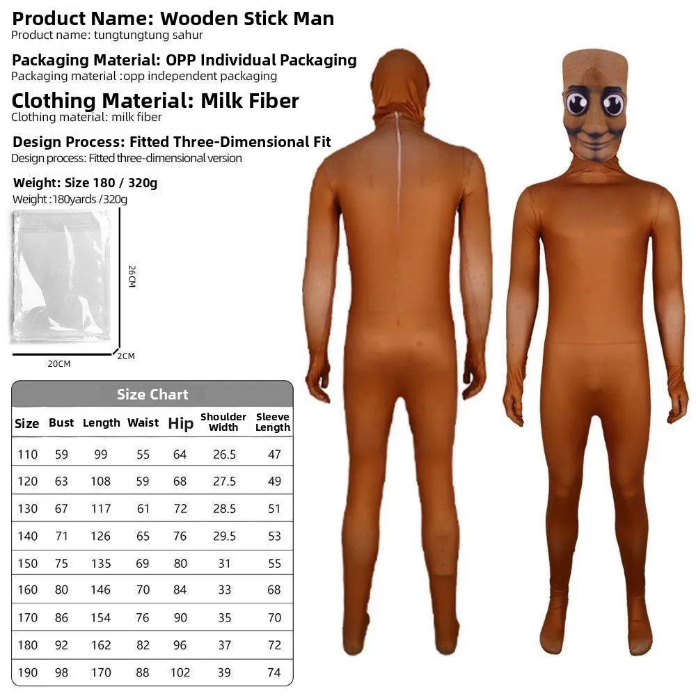 

loween Performance Costume Tung Tung Tung Sahur Sti Man Ethnic Stage Clothing Women's Faion Spring 2025