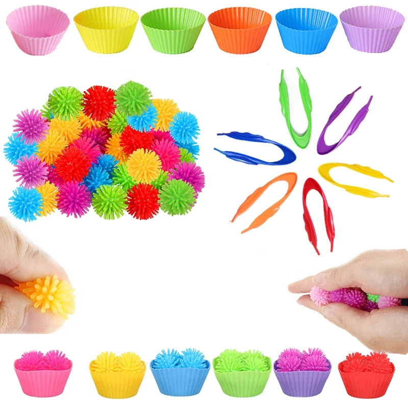 Children Rainbow Pairing Counting Games Children Sorting Bowl Preschool Education Montessori Fine Motor Skills Toys