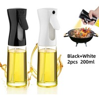 2pcs 200ml Oil Spray Bottle Kitchen Cooking Olive Oil Dispenser Camping BBQ Baking Vinegar Soy Sauce Sprayer Containers