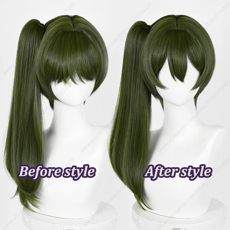 Ubel Cosplay Peruca 50 cm de comprimento rabo de cavalo cabelo sintético resistente ao calor