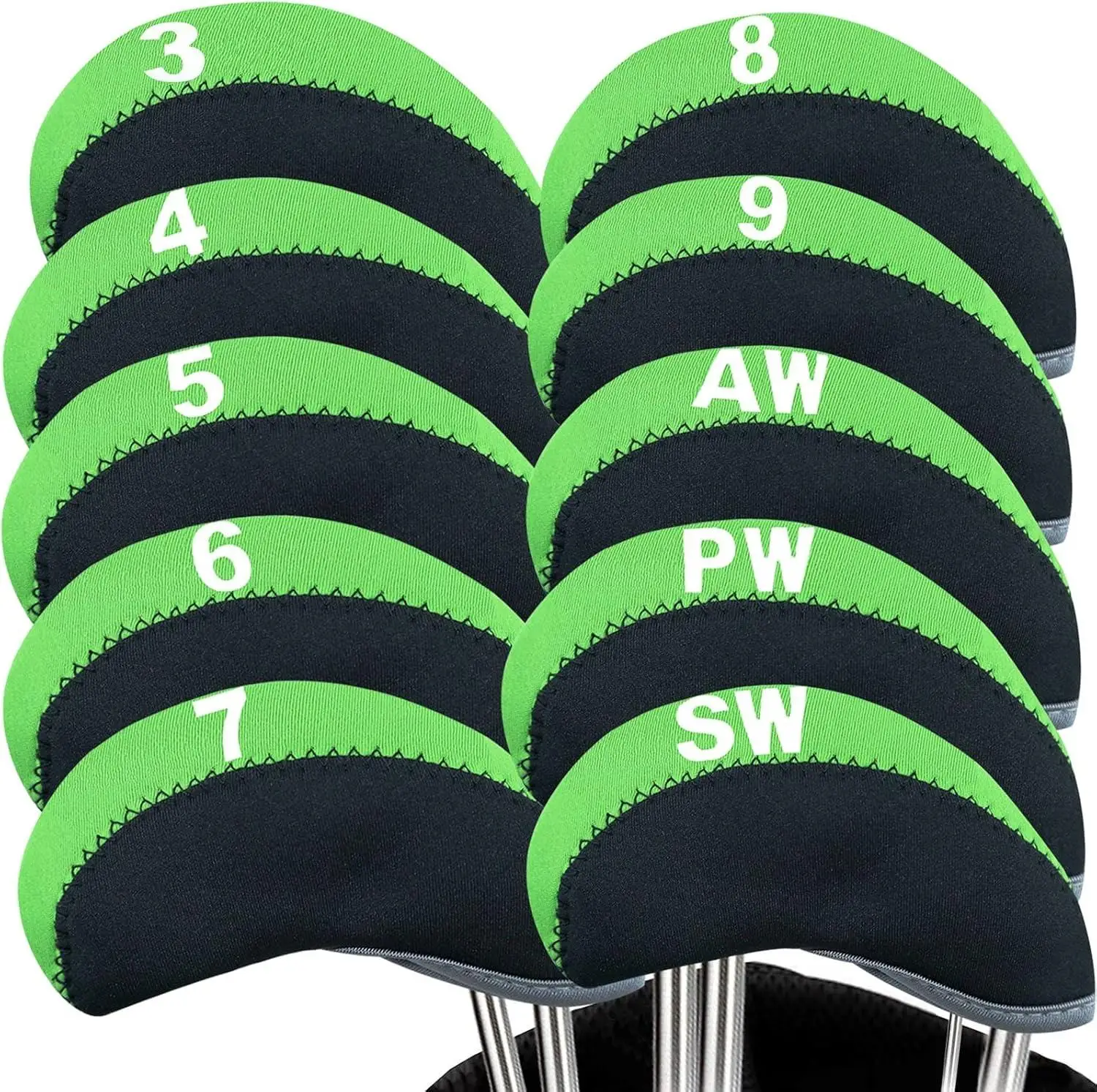 Iron Headcovers Golf Covers Compatible with Callaway, Premium Durable Leather Neoprene Magnetic Wedge Head Cover for Practice
