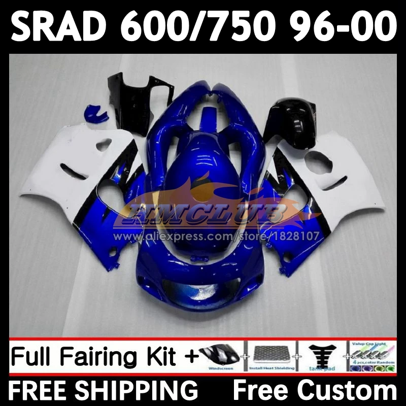 Body For SUZUKI SRAD GSXR 600 750 blue factory GSXR600 1996 1997 1998 1999 2000 11No.16 GSX-R600 GSXR750 96 97 98 99 00 Fairing