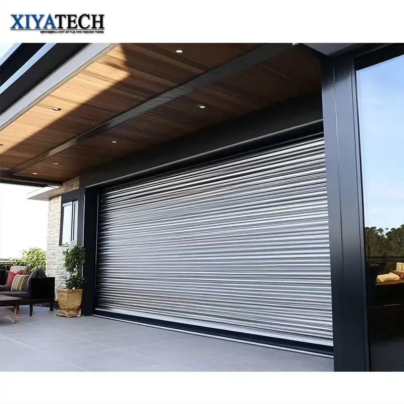 XIYATECH Custom Size New Automatic Aluminum Roll-Up Shutter Gate Remote Control Exterior Modern Style Roller Garage Doors