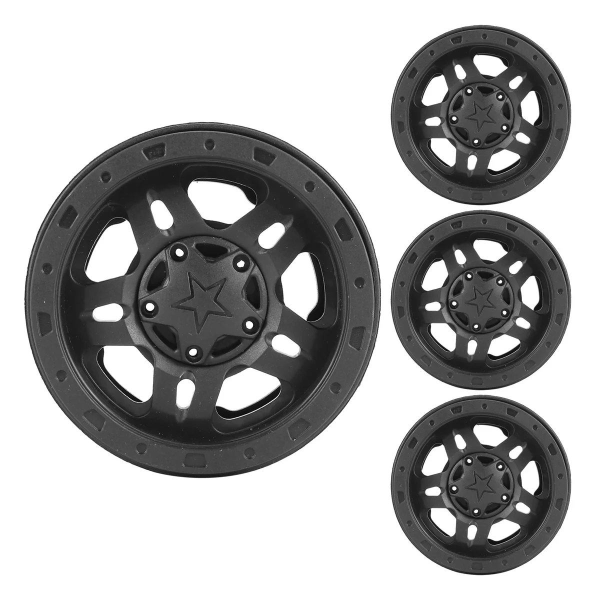 4PCS Plastic Beadlock 2.2 Wheel Hub Wheel Rims for 1/10 RC Crawler Car Axial SCX10 Wraith Capra RR10 Traxxas TRX4 D90