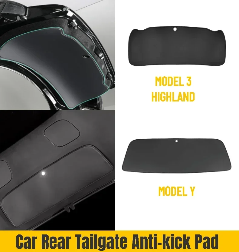 Car traseira traseira traseira Anti-kick Pad para Tesla, Model 3, Highland, 2024, Model Y Protective Pad, acessórios para interiores automotivos