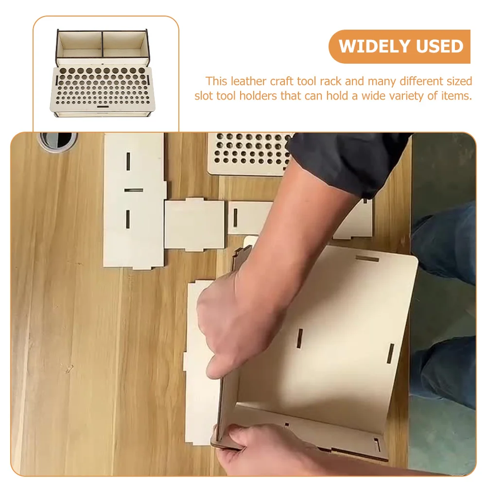 

103 Holes Leathercraft Tools Rack Durable DIY Storage Organizer Wooden Tool Stand Craft Tool Holder Tools Organizer