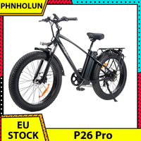 PHNHOLUN P26 Pro Electric Bike 1000W Motor 48V 24AH Removable Battery 26*4.0 inch Fat Tires E-Bike 55km/h Max Speed 120km Range