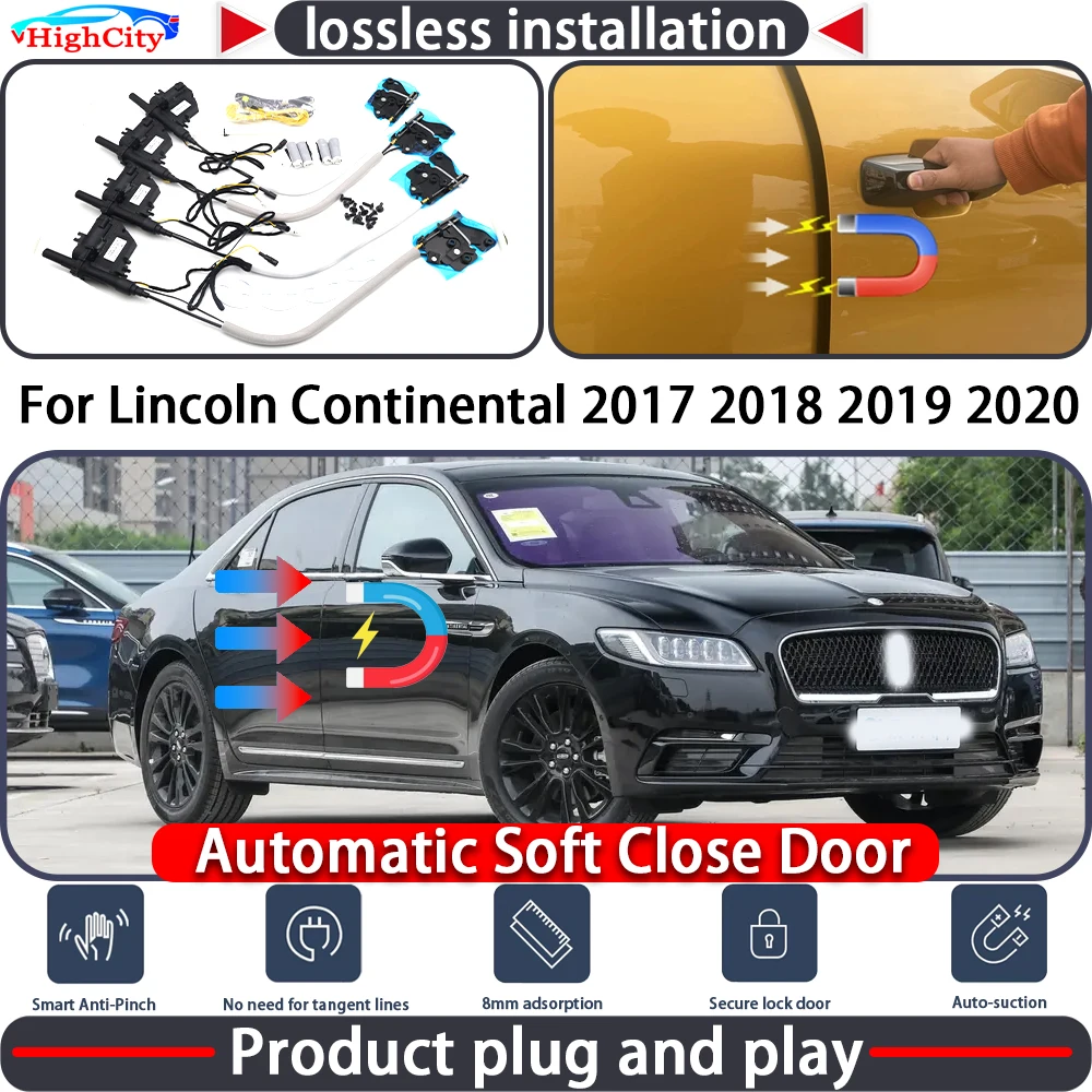 

HighCity Electric Closing Door Lock Actuator for Lincoln Continental 2017 2018 2019 2020 Soft Close Power Latch System Auto Pull
