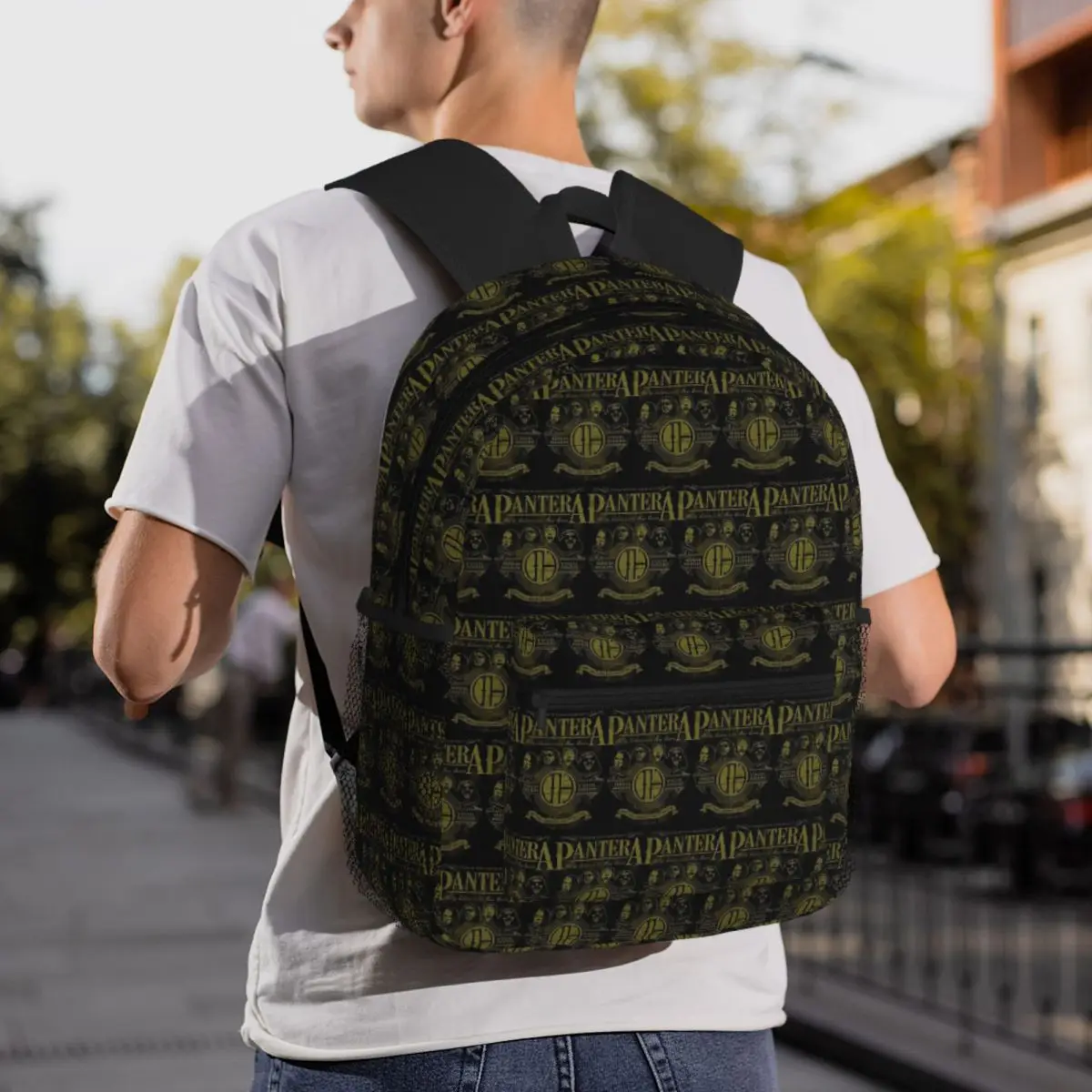 US Pantera Band Dimebag Darrell Poster Backpack Daypack Large Capacity Children BookBag School Bag Shoulder Bags for Men Women