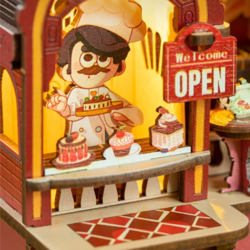 لتقوم بها بنفسك الإبداعية الحلوى أتيليه ثلاثية الأبعاد خشبية كازا منزل التماثيل مجموعات مصغرة مكتب منزلي الديكور للكبار الهدايا اليدوية #5