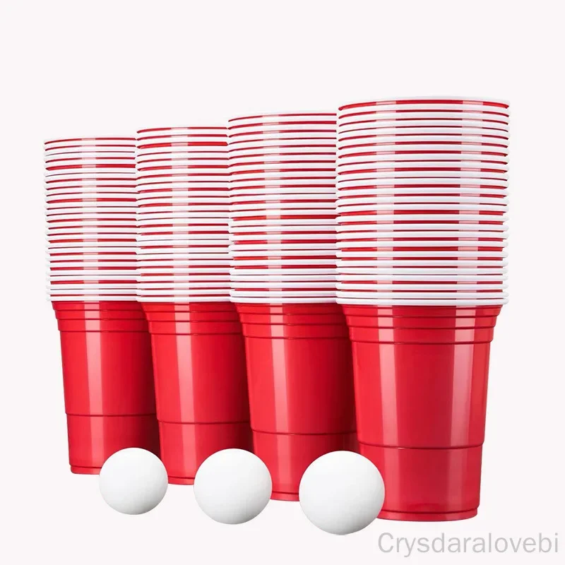 16 Oz Disposable Cups 50 Packs Red Blue Yellow Green and Black Plastic Cups Wedding Birthday Party Tableware Supplies