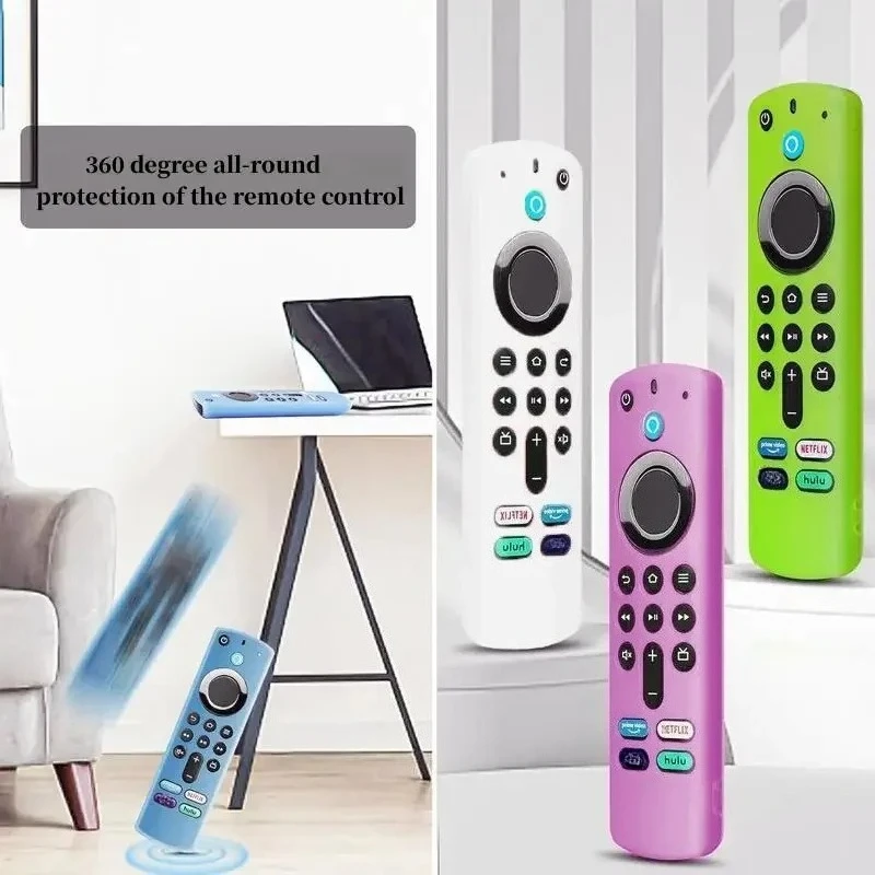 Silicone Case for ALEXA Voice Compatible For Fire TV Stick 4K 3rd Gen Remote, Shockproof Anti-Slip Protector Cover