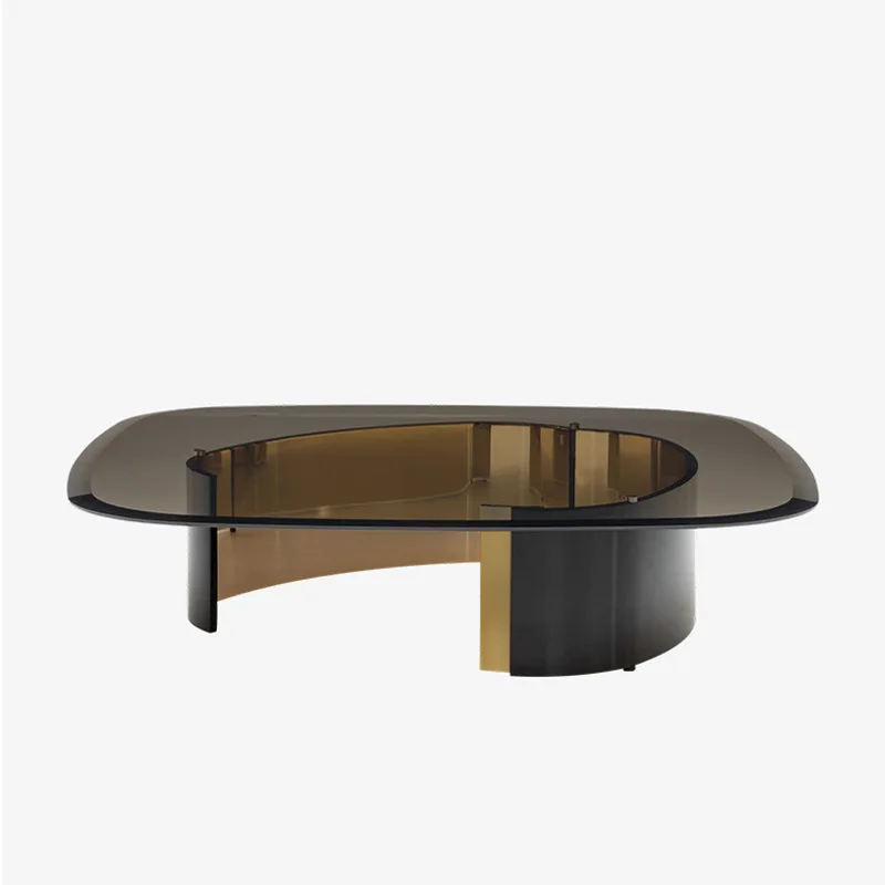 Design Sense Villa Large Apartment Model Room Simple Tempered Glass Coffee Table Modern Tea Table Designer