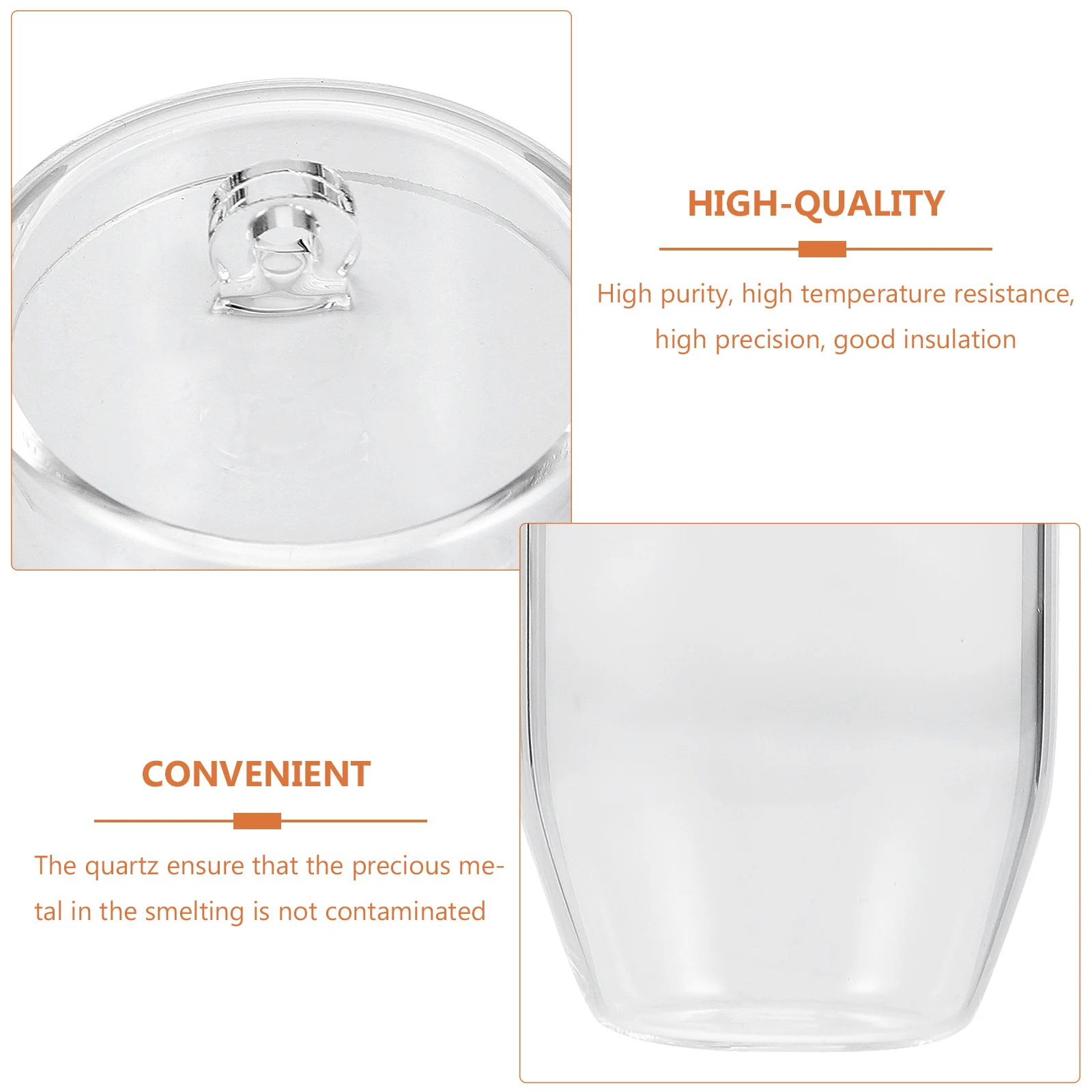 1 قطعة أداة تكرير بوتقة الكوارتز المقاومة للحرارة لسبائك الذهب والفضة سهلة التركيب للاستخدام الشخصي الاحترافي #3