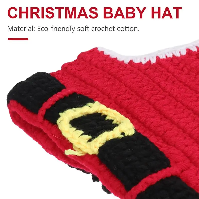 1pc Christmas Style Baby Infant Newborn Handmade Crochet Beanie Hat Clothes Children's Photography Sofa Photograph Props