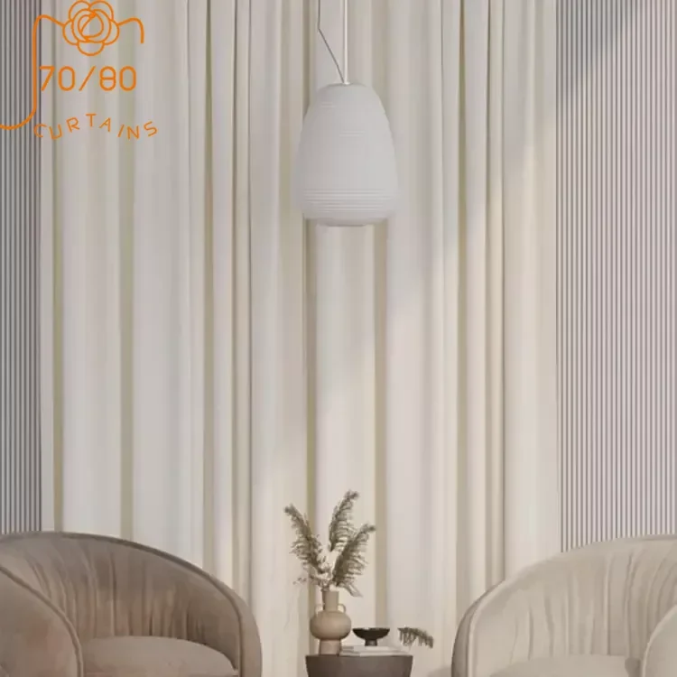 

Fashion Curtains for Living Dining Room Bedroom Cream Royal Velvet Hotel Milk White American Gentle Window Luxury Blackout