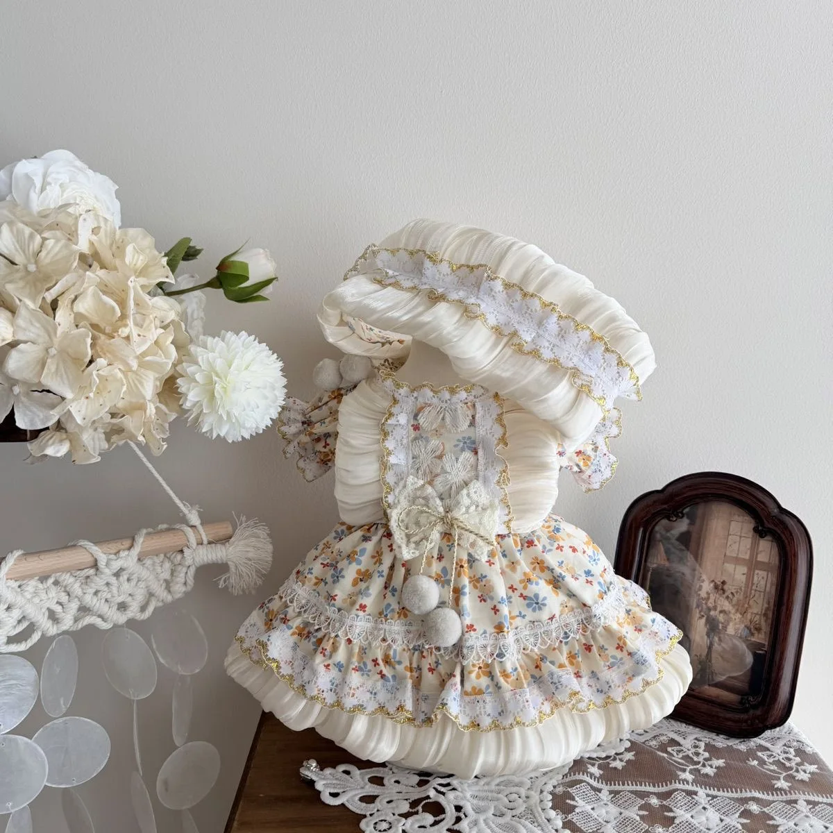 20cm cotton doll clothes 10cm clothes doll, clothes for labubu 40cm doll dress simple floral dress free shipping