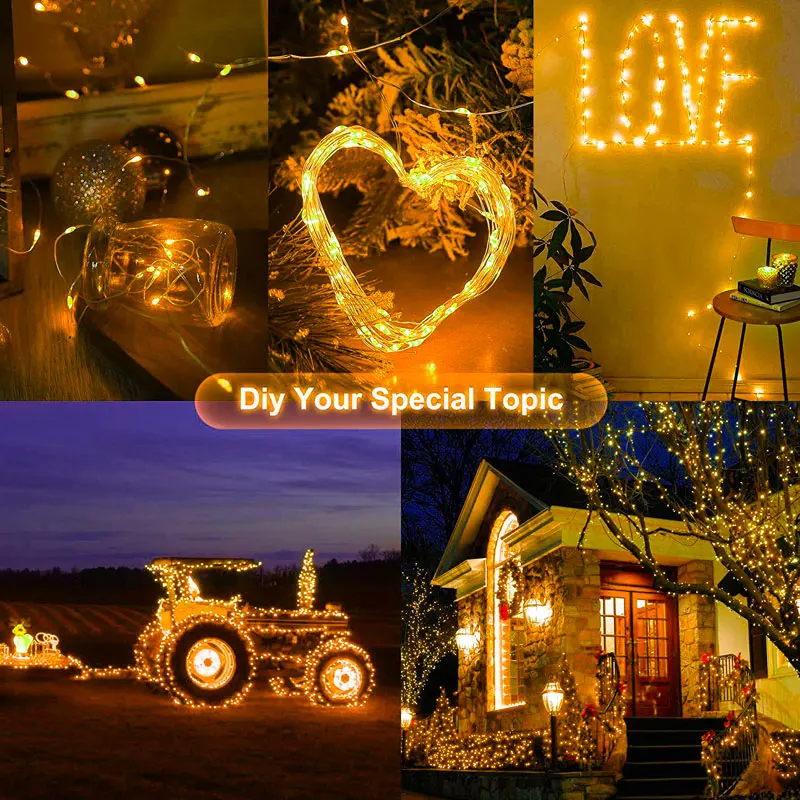 32M 300LED Solar LED String Lights Outdoor Waterproof Festoon Garden Decor Christmas Fairy Garland String Lights