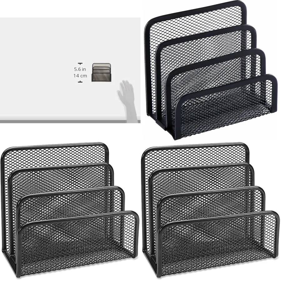 

Вертикальный настольный сортировщик файлов Lorell Mesh 5,6 x 5,3 — компактный офисный органайзер для эффективного управления документами дома и работы