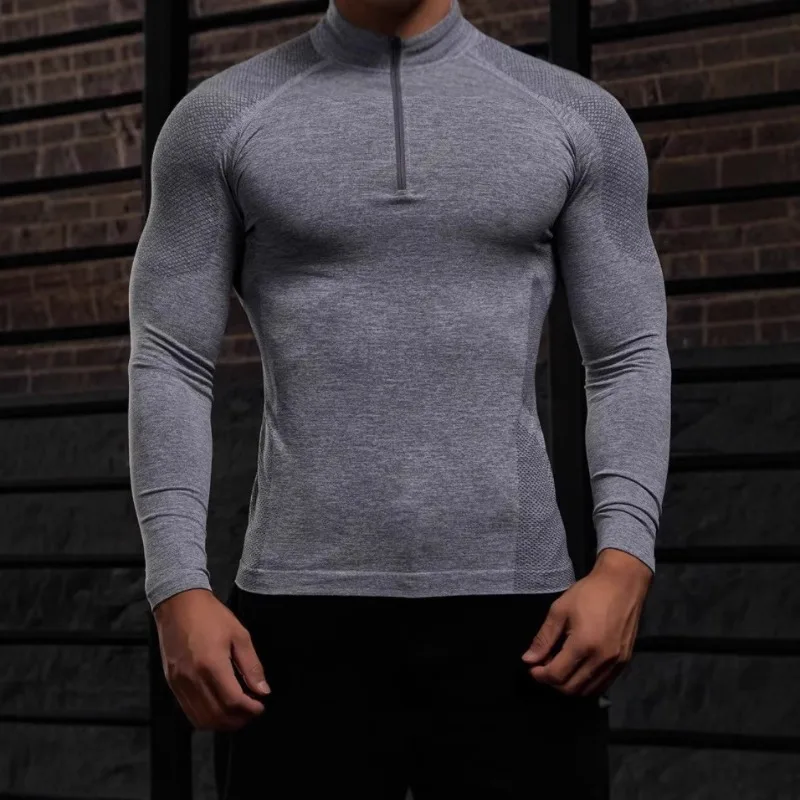 تي شيرت نسائي بدون خياطة من قماش الجاكار بأكمام طويلة للتمرين - مناسب سريع الجفاف للتدريب في صالة الألعاب الرياضية والرياضات الخارجية