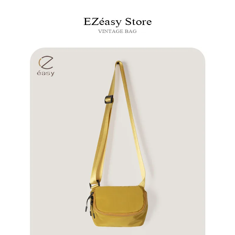 EZeasy-Bolsos de diseñador de nicho de lujo para mujer, bolso cruzado cuadrado pequeño con cremallera de nailon, Simple e informal, estilo ins