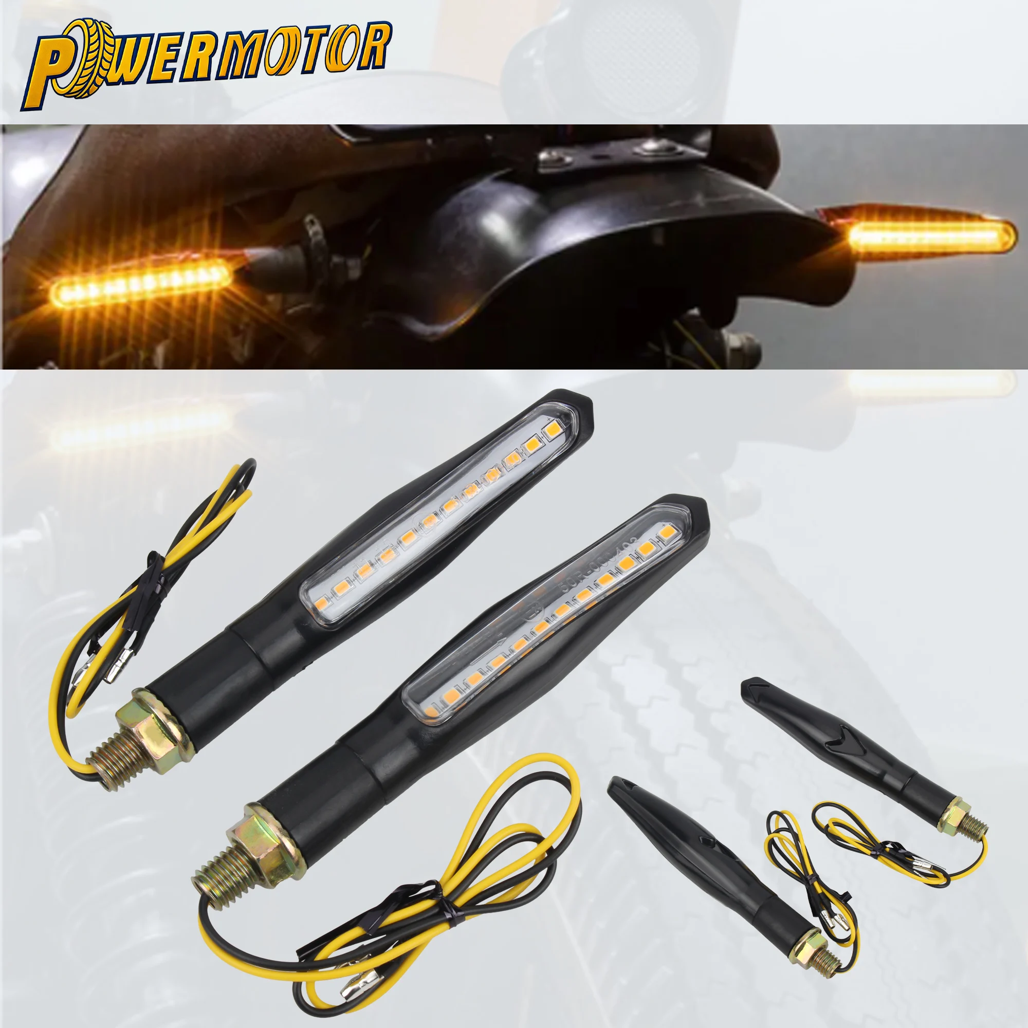 

Motorcycle LED Turn Signal Lights 12V E24 Flowing Turn Signals Stop Signal Lamp Flash Lighting Braking Blinker Accessories
