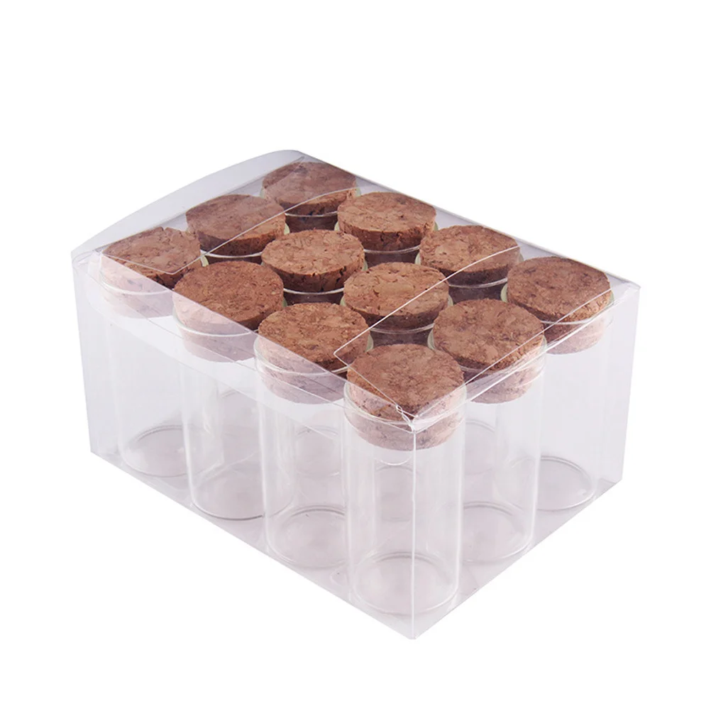 

12Pcs 25ml Glass Jars High White Glass Storage Tank DIY Pendant Drift Wishing Bottles Perfume Containers Food Grains Container