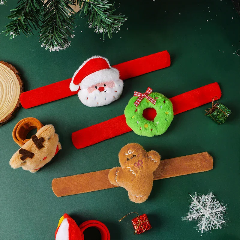 عيد الميلاد صفعة حلقة سوار لطيف الكرتون أفخم الأيائل ثلج دائرة سوار لعيد الميلاد الأطفال هدية عطلة ديكور المعصم الفرقة