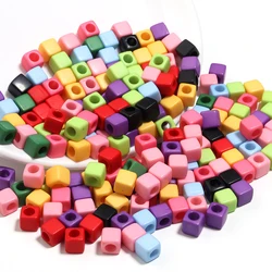 100pcs Acrylic Square Beads 7mm Solid Color Loose Spacer Bead for DIY Bracelet  Necklace Phone Chain  Handmade Beaded Supplies