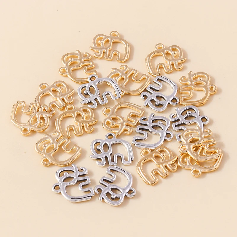 20 Stück 16x14mm 2 Farben Cartoon-Legierung Tier-Elefanten-Anhänger für Schmuckherstellung Halsketten Ohrringe Armbänder DIY Geschenke – Detail 5