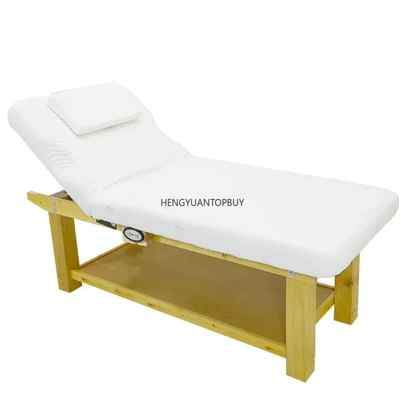 Simple Wooden Massage Table with 1 Motors Salon Salon Eyelash Extension  Traditional Chinese Medicine Salon
