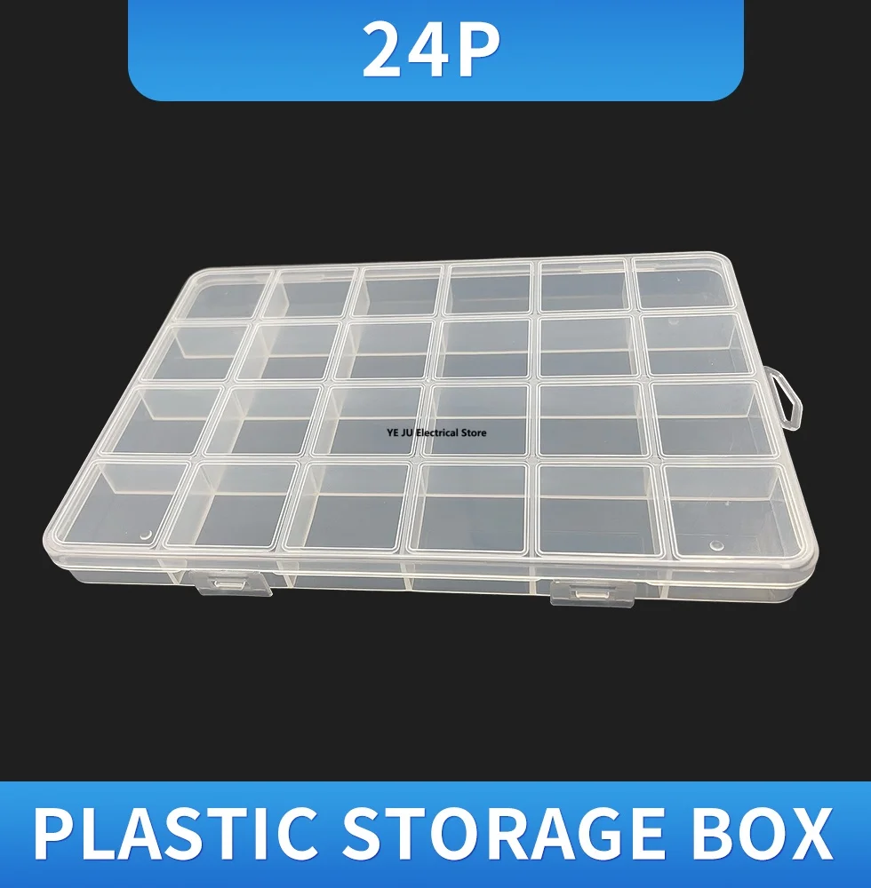 NEW 24 Grid Rectangle Plastic Jewelry Box Compartment Storage Box Case Jewelry Earring Bead Craft Display Container Organizer