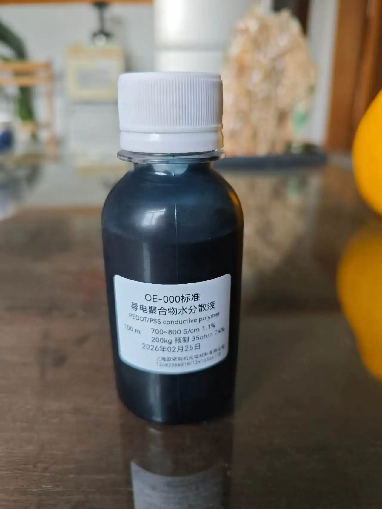 PEDOT:PSS Aqueous Dispersion – OE-000 500ml | High Conductivity 800 S/cm | Hole Transport Layer Ink for OPV, OLED & Perovskite S