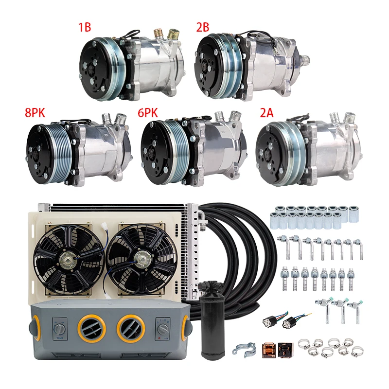 

Universal A/C Air Conditioning Evaporator Kit for Heavy Duty Truck Bus Van RV Motorhome Automotive AC Air Conditioner