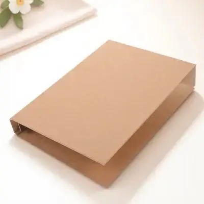 

A5 Kraft Paper Binder Cover 6-Ring Heavy-Duty Reusable Notebook Shell for Planner Journal Notepad Document Organizer Folder