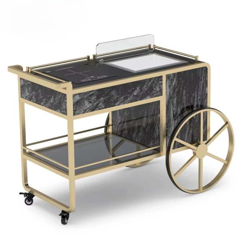 Factory Custom Catering Buffet Hotel Banquet Trolley Dessert Cake Food Acrylic Trolley
