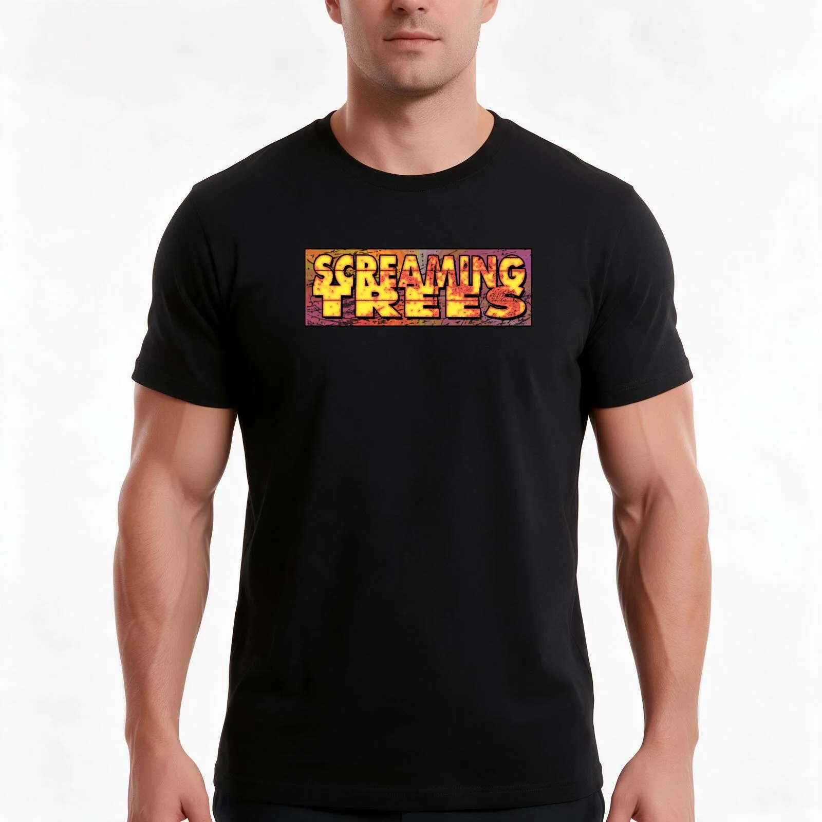 Screaming Trees T-Shirt, Summer Casual Cotton Tee, Oversized Streetwear Tops, Vintage Graphic Print, Loose Fit Short Sleeve